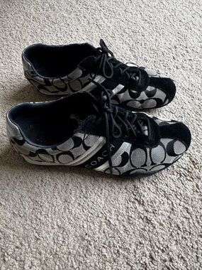 Coach Black & Gray Signature Logo Womens Sneakers